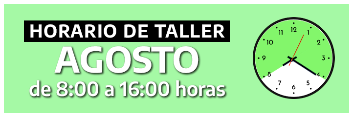 Horario taller agosto